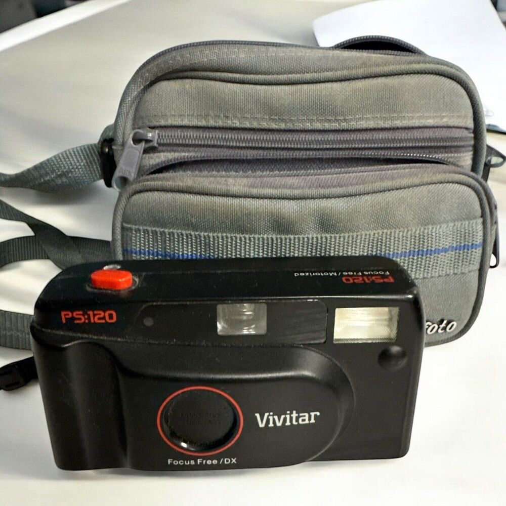 Vivitar PS:120 35mm Point & Shoot Film Camera - Vintage + Profioto Carry Case